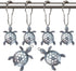 Sea Turtles Shower Curtain Hooks - Silver Metal Rust Proof Clips for Bathroom Accessories Set