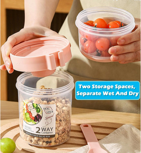 daasigwaa Jar(Pink,29.5oz) Breakfast On The Go Cups, Salad Cup To Go, Take And Go Yogurt Cereal Overnight Oats Snack