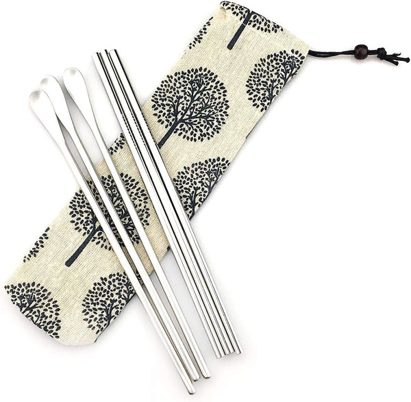 JASHII Matte Long Handle Spoon, Cocktail Mixing Stirring Spoons, 8.6 inch Brushed SUS304 Stainless Steel