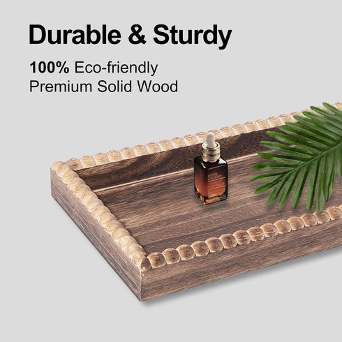 Countertop 2 BDBDYEAY Bathroom Organizer, Tier Vanity Organizer and Storage for Cosmetic Skincare Perfume, Wood Bead