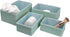 Storage Baskets Set of 4, Stackable Woven Paper Rope Bins for Makeup Closet Bathroom Bedroom (Light Green)