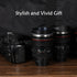 Camera Lens Coffee Mugs, Stainless Steel Lens Cups with Four Leaf Clover Spoon, Novelty Gifts for Photographers