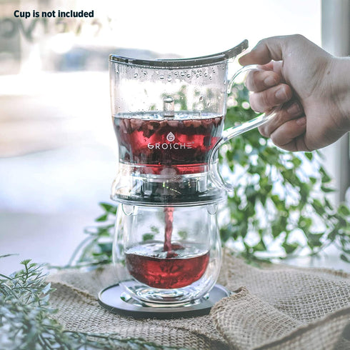 GROSCHE Aberdeen Tea Infuser Teapot & Smart Tea Maker, BPA-Free, Drip-Free Design, 17.7 oz - 525 ml, Black