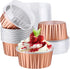 EUSOAR 30pcs Disposable Ramekins with Lids, 5oz Aluminum Foil Muffin Liners, Cupcake Baking Cups, Creme Brulee Holders