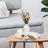 12in White Round Wooden Tray with Wood Beaded Garland for Home Decor- Decorative Tray for Living Room Decor, Coffee