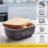 Gray Butter Dish, ALELION Large Ceramic Container with Lid for Countertop, Acacia Wooden Lid for Modern Kitchen Decor