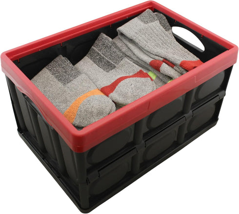 Dependable Industries Essentials Collapsible Storage Box, Foldable Utility Bin with Lid for Home Office Organization