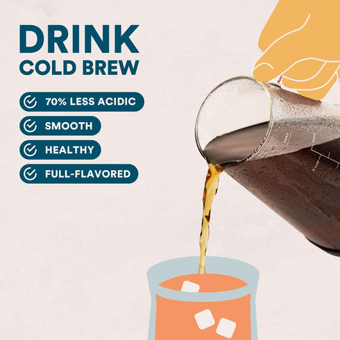 ovalware OVALWRE Airtight Cold Brew Iced Coffee Maker Pitcher, 1.0L / 34oz with Tea Infuser