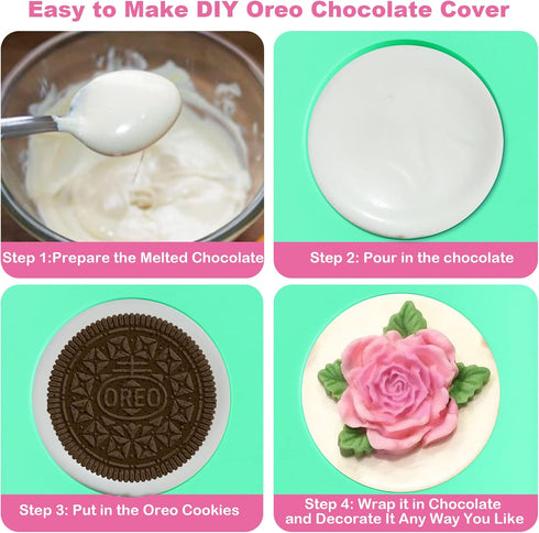 3 Pcs Oreo Cookie Chocolate Silicone Mold, 6-Cavity Round Molds for Candy, Mini Cakes, Jelly