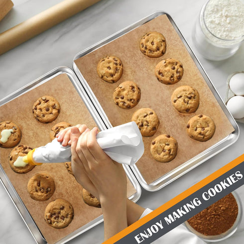 Joyfair Toaster Oven Baking Pan Set - 10.4inch, 2 Pcs Stainless Steel Cookie Tray for Roasting & Grilling