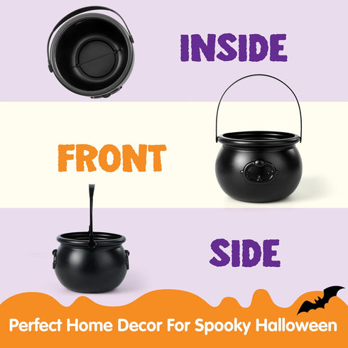 JOYIN Halloween Large Black Cauldron 7.5'', Candy Kettle Pot for St. Patricks Party Favor Supply