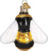 Old World Glass Blown Ornament with S-Hook and Box, Bumblebee