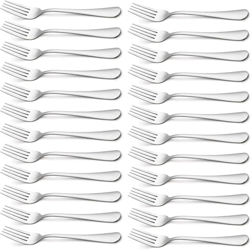 Briout Forks Silverware, Set of 24 Dinner Forks, 8 Inches Premium Stainless Steel for Home Kitchen Party Restaurant,