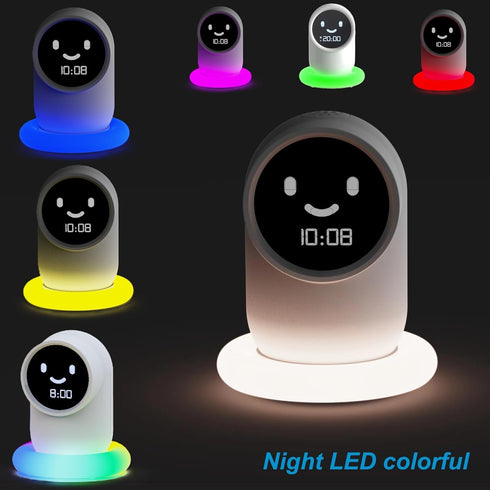 Snooze, Alarm Clock, Ok to Wake Clock,Alarm Clock with LED Colorful, Sound Machine, Sleep Sounds, Nap Time,Clock as