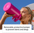 Takeya Sport 40 oz Triple Wall Insulated Stainless Steel Water Bottle with Ice Blocking Spout Lid, Pink Sweep