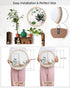 Poeme (14 Inch) Boho Wall Mounted Circle Mirror, Wooden Round Wall Decor for Bathroom Living Room Bedroom, Decorative