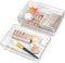 Clear Drawer Organizer Bins Set, 3pc Transparent Rectangle Trays for Bathroom Makeup Vanity and Office Desk Storage