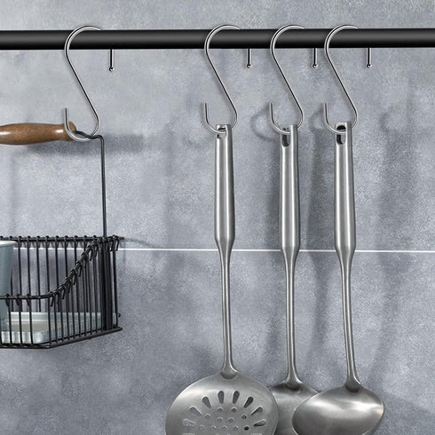 24 Pack S Hooks for Hanging - 3.5 inch Heavy Duty Metal S Shaped Hooks for Pot Rack, Towels, Jeans, Kitchen, Bathroom