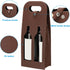PATIKIL 2 Bottle Wine Gift Bag, Reusable Leather Wine Tote Carrier, 2 Pack for Picnic Party Wedding, Brown-2