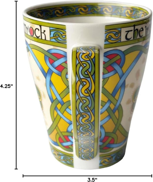 Royal Tara Irish Weave Bone China Mug Collection with Shamrock Ring Print