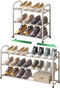 kiplant White Shoe Rack for Closet, 3-Tier Expandable Shoe Organizer for Closet, Metal