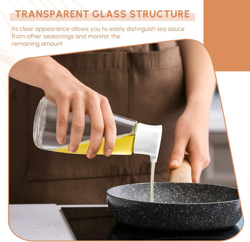 1 9.6 oz Pcs Cruet Dispenser for Olive Oil Vinegar Soy Sauce Dispenser Bottle Glass Soy Sauce Container Oil Bottle