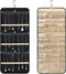 Hanging Jewelry Organizer - Double Sided with 32/48 Pockets, 14/21 Hook Loops, Foldable Travel Jewelry Roll