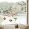 Spring Birds Flower Branches Window Clings, Hanging Bird House Green Leaves Decals, Anti Collision Double-Side Stickers