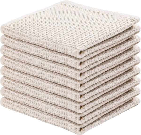 joybest Cotton Kitchen Dish Cloths, 8-Pack Waffle Weave Ultra Soft Absorbent Dish