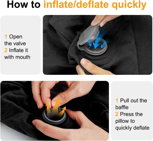 2 Pack) Maliton Inflatable Foot Rest Pillow, Airplane Travel Bed for Toddler, Car Seat Foot Rest for Kids, Adjustable