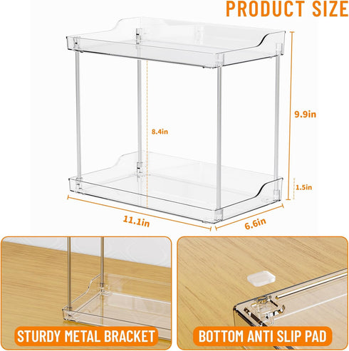 Yieach 2 Counter Tier Bathroom Organizer,Tiered Bathroom Organizer for Makeup,Perfume,Beauty Products,Skincare