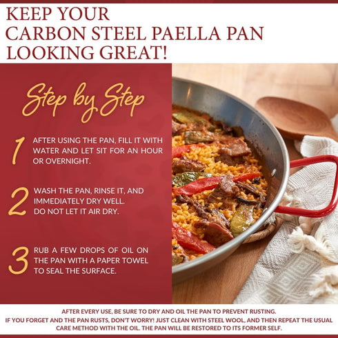 Garcima 10-Inch Carbon Steel Paella Pan, 26cm