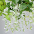 CLONG 5pack Wisteria Garland Flower Garland, Artificial Flowers, Total 33ft, White