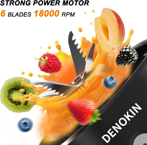 Portable Blender, Personal Size USB Rechargeable Mini Blender for Smoothies and Shakes, Stronger Motor Household