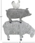 Deco 79 Polystone Farm Animals Decorative Sculpture, Stacked Home Decor Statue, 9" x 4" x 12", Gray