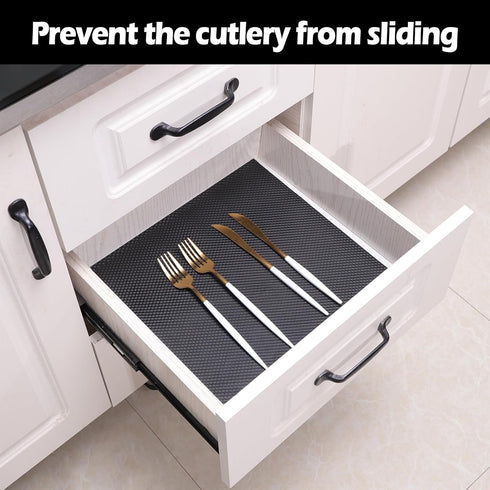 15-in 15" 196" Wide Thick Shelf Liner: Easy Cutting Black Waterproof Pantry Shelves Liner - Multi-Size W x L Small