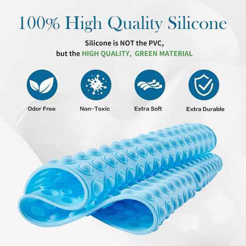 joiyota 27 15 Inches Silicone Bathtub & Shower Mat Non Slip, Bubble Massage Anti Slip Shower Floor Mat with x for Easy