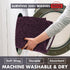 LuxUrux Plum Bath Mat, U-Shaped Contoured Rug for Around Toilet, Super Absorbent Shaggy Bath Rug