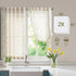 jinchan 45 Inch 2 Winslow Linen Curtains Length Small Window Curtains Embroidered Bordered Floral Drapes Light