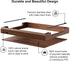 WBKATN 17 Inch Acacia Wood Ottoman Tray for Living Room, Wooden Serving Tray with Metal Handles, Large Serving Trays