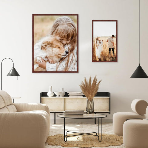 20x27 20 27 20x27 Dark Walnut Frame - Single Frame - Rustic Woodgrain x Poster Frame with Plexiglass for Wall Gallery