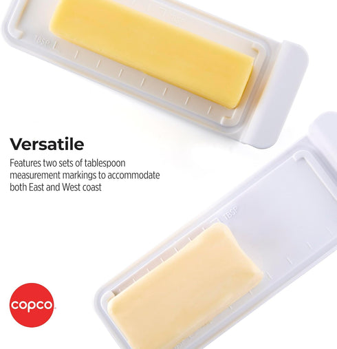 7.2 2.6 2 Inch Copco Butter Dish with Clear Lid and Measurment Guide, x x