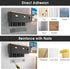 4 iHave Toothbrush Holders Wall Mounted with Toothpaste Dispenser & Cups - Luxury Black and Gold Design for Bathroom
