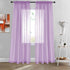 DONREN 2 Panels Lilac Purple Solid Color Sheer Curtains, Elegant Rod Pocket Voile Drapes for Living Room Bedroom (52X72