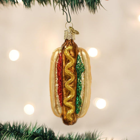 Old World Christmas Ornaments, Hot Dog, Glass Blown for Christmas Tree
