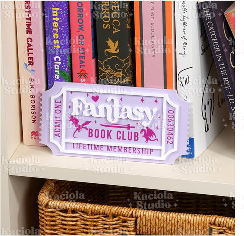 KACIOLA STUDIO Library Sign, Bookish Decor for Book Nook, Gifts for Booklovers/Reader/Women,