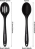 Silicone Cooking Spoon 4 Pack - Nonstick Kitchen Spoons for Cooking, Slotted and Solid Serving Spoon, Heat Resistant
