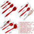 Kitchen Utensils, Silicone Heat-Resistant Non-Stick Kitchen Utensil Set Cooking Tools 10+1 Piece,Turner, Whisk, Spoon,Brush,spatula, Ladle Slotted turner, Tongs, Pasta Fork and Spoon Rest (red) by DAIXI