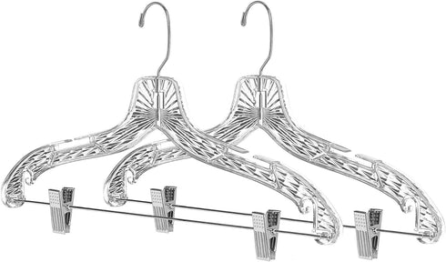 Whitmor Crystal Suit Hangers with Clips, Set of 2