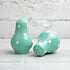 City to Cottage Ceramic Salt and Pepper Shakers Set - Handcrafted Turquoise Blue Polka Dot Spice Shakers